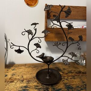 Metal Bird & Branch Jewelry Tree - Dark Bronze